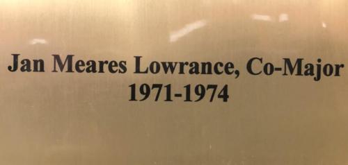 1971-1974 Jan Meares Lowrance, Co-Major