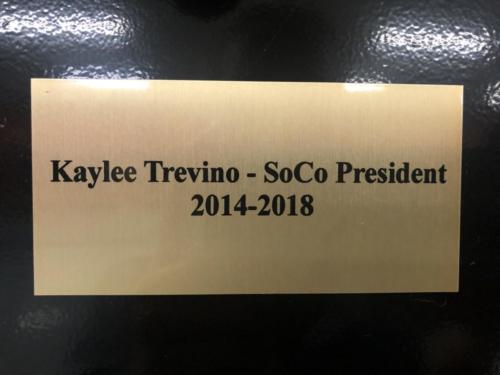 2014-2018 Kaylee Trevino - SoCo President