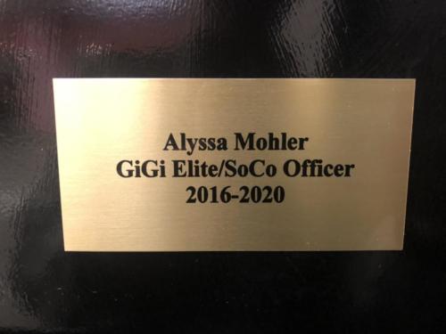 2016-2020 Alyssa Mohler GiGi Elite:SoCo Officer